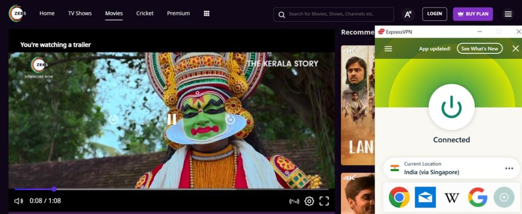 Zee5 with VPN